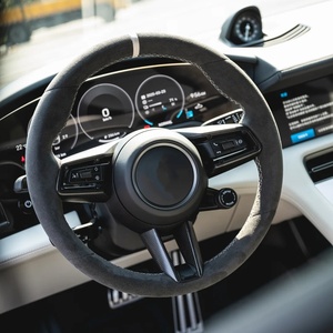 Volante Deportivo Personalizado de Fibra de Carbono en Negro y <span class=keywords><strong>Verde</strong></span> para Porsche 911, 718, Panamera, Cayenne, Taycan, Boxster, Cayman, <span class=keywords><strong>Macan</strong></span> - Product Image 3