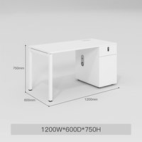 Bureau de direction moderne et simple en bois blanc, design modulaire, éco-responsable, multifonctionnel et ignifuge