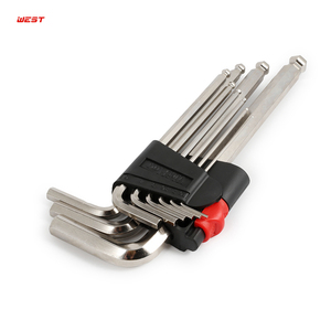 Jeu de clés <span class=keywords><strong>Allen</strong></span> en acier CRV, métriques, 9 pièces, clés hexagonales avec embout sphérique, nickelées, couple élevé, jeu de douilles <span class=keywords><strong>Allen</strong></span> pour usage industriel OEM - Product Image 4