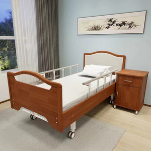 Lit médicalisé en bois Wonderful Fate 215x100x50 à manivelle double manuelle pour personnes âgées, handicapées et soins à domicile - Product Image 2