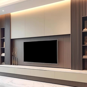 Mueble de TV Moderno de Madera, Centro de Entretenimiento, Unidad de Almacenamiento Multimedia para Montar en la Pared, para Sala de Estar - Product Image 1