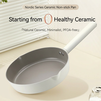 Poêle à frire en céramique antiadhésive en alliage d'aluminium de 24 cm, sans PFOA ni PFOS, non toxique, nano-céramique, ustensile de cuisine, induction, gaz, 2 L