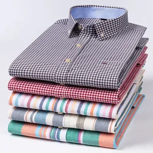 <span class=keywords><strong>Camisa</strong></span> de <span class=keywords><strong>Manga</strong></span> <span class=keywords><strong>Larga</strong></span> <span class=keywords><strong>a</strong></span> <span class=keywords><strong>Cuadros</strong></span> Informal para Hombre, Talla Grande 7XL, 100% Algodón Oxford, Transpirable, con un Solo Bolsillo, para Primavera - Product Image 4