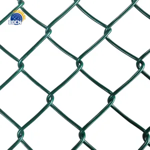 BOCN Pvc المغلفة 6x12 6x10 أخضر أسود أبيض رابط سلسلة مخصصة chainlink لفة لمجال الرياضة