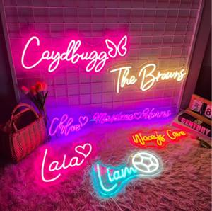 RGB ha condotto l'insegna al Neon da parete arte chiaro di luna rosa bianco effetti di luce rossa alimentati a batteria lettere al Neon per matrimoni di edifici aziendali - Product Image 5