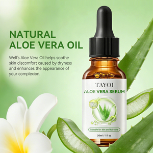 Sérum Visage à l'Aloe Vera, Acide Hyaluronique, Vitamine E et Squalane pour Réparation Profonde, Peaux Sensibles à Tendance Acnéique, Apaisant et <span class=keywords><strong>Anti</strong></span>-Rougeurs - Product Image 1