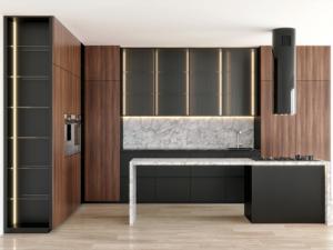 Meubles de cuisine sur mesure, armoires RTA, bois massif, laque grise, armoires de cuisine américaines, usine de Foshan pour la vente en gros - Product Image 2