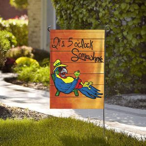 5 O'<span class=keywords><strong>Clock</strong></span> Somewhere トロピカルビーチガーデンフラッグ 12x18 インチ 屋外/屋内装飾 春夏 ファームハウスデザイン - Product Image 3