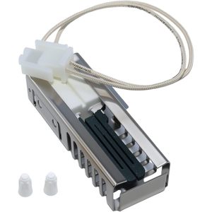 74007498 Stainless Steel Oven Igniter Replacement Part with White Connector and Caps for Gas <b>Range</b> Heating Element - Product Image 1
