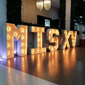 LED Marquee Letters MISXV Warm White Indoor <b>Decorative</b> <b>Lighting</b> AC Powered 2700K Soft Glow Modern Style - Product Image 1