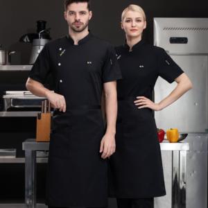 Uniformi da Bar Più Popolari per Donne e Uomini, Giacca da Chef a Maniche Corte, Abbigliamento per Hotel, Design con Pantaloni, Uniformi da Chef Femminili - Product Image 1