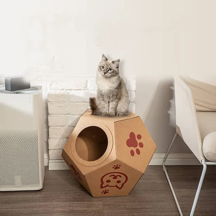 Nieuw Ontwerp Kat Krasbord Nest Duurzame Kartonnen Cattery Kooien Nido De Carton Para Mascota 'S Verdikte Bank Voor Kat