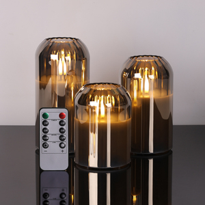 Candela LED 3D in Vetro Senza Fiamma <span class=keywords><strong>a</strong></span> <span class=keywords><strong>Batteria</strong></span> Mermei per Decorazione - Product Image 2