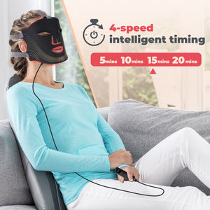 4 colores de silicona LED terapia de luz máscara de belleza NIR cerca de la cara facial infrarroja máscara de terapia de luz roja - Product Image 5