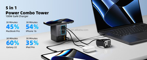 Tour de charge GaN 105W 5-en-1 avec chargeur sans fil pour iPhone, écouteurs et 2 ports USB-C à charge rapide - Product Image 6