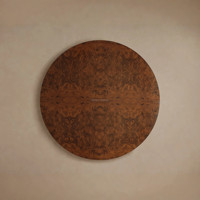 Majestätischer Runder Mappa Burl Couchtisch, Exotischer Holz-Säulentisch, Luxuriöser Organischer Moderner Minimalistischer Lounge-Tisch
