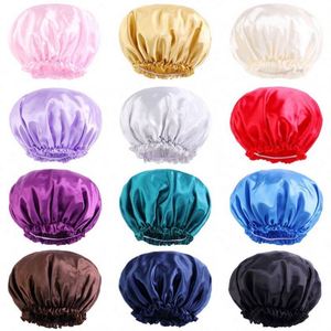 Bonnet de Douche Femme en Satin Imperméable Élastique Réutilisable Extra Large pour la Plage et l'Extérieur – Design Tendance - Product Image 6