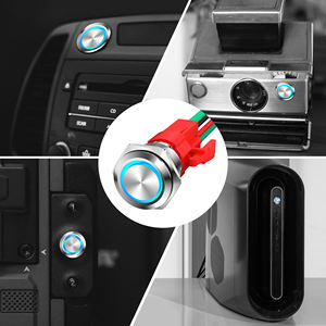 16 מ "מ 20a כפתור לדחוף מתג ראש גבוה מתכת הוביל טבעת 12v עמיד למים לכבות עבור בקרת תעשייה - Product Image 6