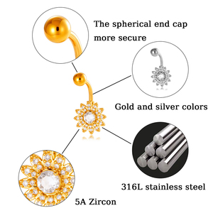 HENGSEN acciaio inox zircone corpo <span class=keywords><strong>Piercing</strong></span> gioielli <span class=keywords><strong>ombelico</strong></span> anello Dragonfly a forma di cuore graziosi anelli di <span class=keywords><strong>ombelico</strong></span> per le donne - Product Image 2