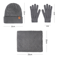 Chunky Ribbed Plié Cuff Beanie Doux Mélange De Laine Doublé pour Les Jours De Neige Et Voyage Logo Personnalisé Gants Écharpe Chapeau 3 Pièces Ensembles