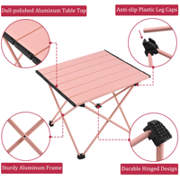 Table pliante légère et portable en gros, couleur personnalisée, mobilier d'extérieur moderne et compact pour salle à manger, chambre et camping