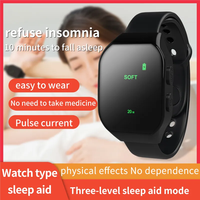 Montre-bracelet intelligente à micro-courant portable noire pour l'aide au sommeil, relaxation par impulsions, 10-20-30 minutes, prix d'usine