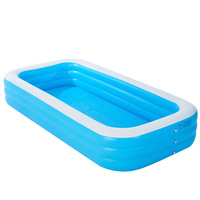 Großhandels preis 2,1 m blau weiß Farbe Outdoor-Garten tragbare aufblasbare Schwimmbäder in Familien größe