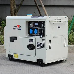 Bison çin üreticileri 110v 380v 6.5kva 6kva 6kw 5kw 5kva tek silindirli sessiz tip taşınabilir jeneratör dizel jeneratörler