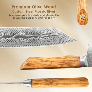 سكين العنبر دمشق AUS10 7 بوصة سكاكين يابانية بونكا السمك مع برشام فسيفساء المؤخرة - Product Image 4