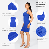 Robe moulante sexy sans manches bleue en laine sans couture pour femme, collection automne 2023, vente en gros