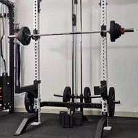 Rack de squat compact pour salle de sport avec lat pulldown, combinaison professionnelle de traction haute-basse et rack de développé couché
