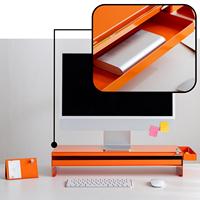 Support d'écran en acier avec composants modulaires magnétiques, tiroir grand format à placer librement, rangement de bureau à 2 niveaux pour ordinateur