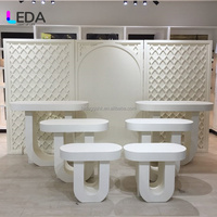Support de table à dessert LEDA moderne en acrylique pour gâteau de mariage, toile de fond pour événements/fêtes d'anniversaire, taille et couleur personnalisables, vente en gros