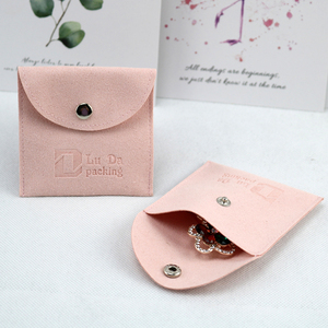 Custom Made Velvet Jewelry Gift Pouch Bags Jewelry Packaging & Display Faux Suede Envelope Pouch with logo Printed Wholesale - Product Image 3