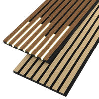 Panneaux Acoustiques Modernes à Lattes de Bois avec Lumière LED pour Hôtel, Revêtement Mural Décoratif Insonorisé pour Salon, Bureau et Studio