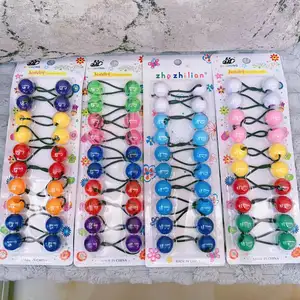 MYLULU 10 Pcs Hair Ties 20mm Ball Bubble Ponytail Holder Colorful Clear Assorted Elastic Accessories for Kid Children Girl Women