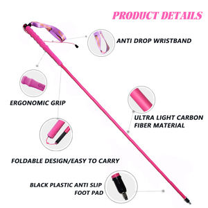 Poste plegable en Z <span class=keywords><strong>de</strong></span> fibra <span class=keywords><strong>de</strong></span> carbono T800, Punta ultraligera <span class=keywords><strong>de</strong></span> carburo <span class=keywords><strong>de</strong></span> tungsteno, bloqueo rápido, 5 secciones, <span class=keywords><strong>Trail</strong></span> Running/senderismo, venta al por mayor - Product Image 2