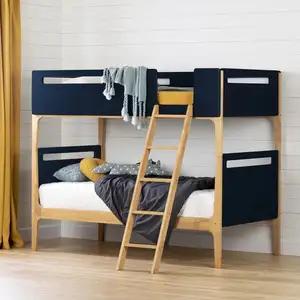 新设计儿童家具木制儿童双层床带抽屉和楼梯