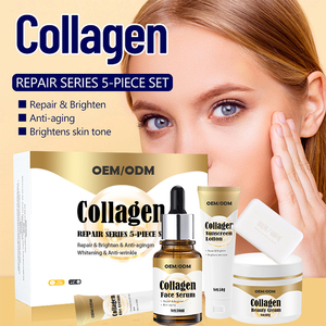 Private <b>Label</b> Anti-Aging Skin Care Kit Watermelon Collagen Face Whitening Glowing Dark Spots Remover Collagen Skincare Set - Product Image 6