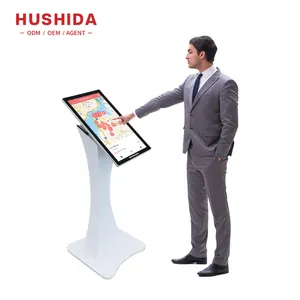 Unterstützt kunden spezifische Logo-Software 21,5 Zoll interaktiver LCD-Touchscreen-Werbe kiosk