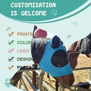 Hot Sale Customization Ear Stretchable Horse Fly Mask New Horse Products Head Cover For Horses