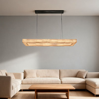 Lustre en acier inoxydable Alabaster espagnol, lampe moderne minimaliste de luxe pour salon, chambre et comptoir de bar