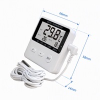Thermomètre numérique LCD pour réfrigérateur et congélateur avec capteur filaire, alarme de température élevée et basse pour réfrigérateur, intérieur, terrarium, aquarium