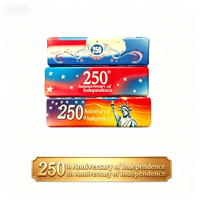 YIWUPOWER USA Édition 250e Anniversaire Jouet Squishy en PU Souple et Collant en Forme de Bâton de Beurre à Remontée Lente, Jouet Anti-Stress Fidget, Cadeau de Festival