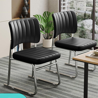 Chaise de réunion sans accoudoirs à cadre métallique en gros, sans roulettes, dossier bas, chaise de formation de bureau, chaise empilable, sillas para reunión