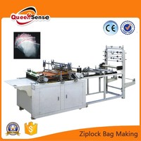 Machine automatique à grande vitesse pour la fabrication de sacs Zip-500 avec fermeture éclair, découpe à chaud, en plastique PE, auto-scellante