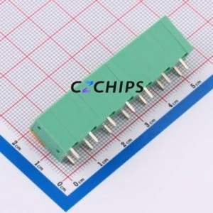 MX142V-7.62-07P-GN01-Cu-A Spring Terminal Block Through hole Component (THT),P=7.62mm Connector 1x7P 7.62mm Green Through Hole - Product Image 2