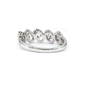 En gros Créatif Top Qualité Mode 18k Solide Or Blanc Véritable Diamant Ovale Mince Half Way Anneaux Bande Pour Cadeau Féminin - Product Image 2