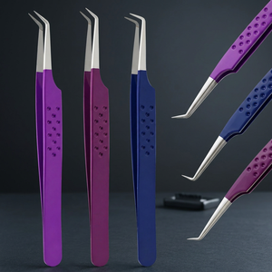 3Pcs Colored Eyelash Extension Tweezers Set Stainless Steel Precision Curved Tip <b>Lash</b> <b>Volume</b> Isolation Beauty Salon Tools - Product Image 2