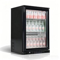 Mini-réfrigérateur de bar sous comptoir avec porte vitrée simple et serrure, idéal pour la vente en gros